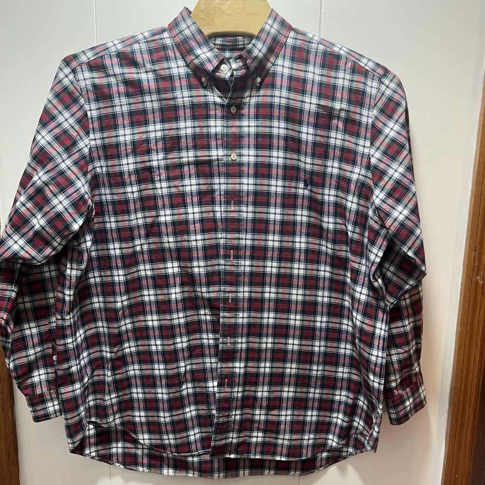 Ralph Lauren Flannel Shirt Mens Size 2XB 2X Big Long Sleeve Multicolor Pony Logo